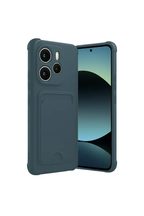 Xiaomi Redmi Note 14 4g Kelvin Kartvizitli Silikon - Koyu Yeşil