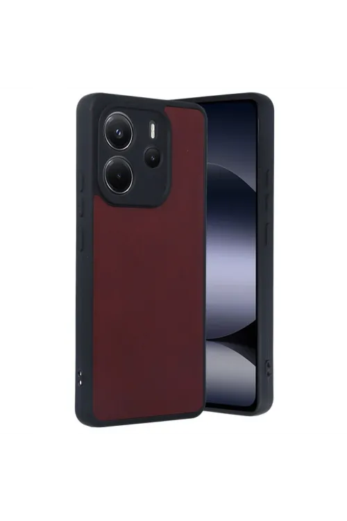 Xiaomi Redmi Note 14 4g Kılıf Aras Deri Kapak - Bordo