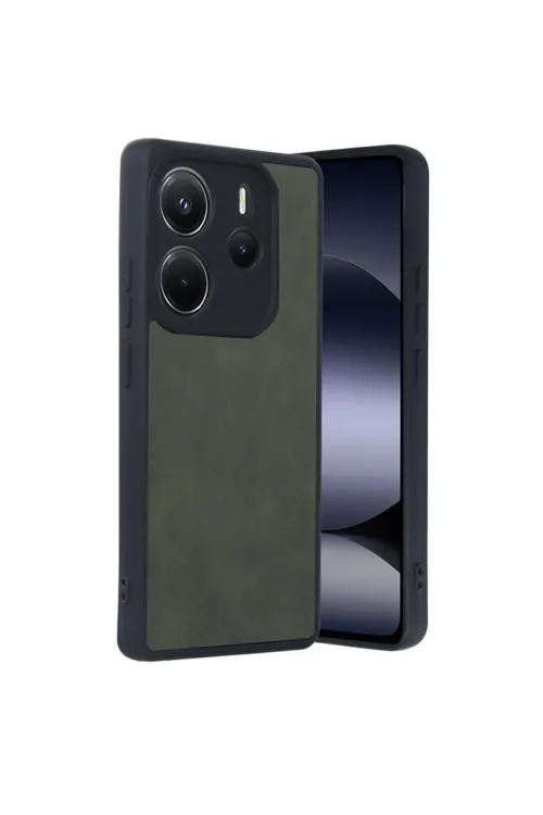 Xiaomi Redmi Note 14 4g Kılıf Aras Deri Kapak - Koyu Yeşil