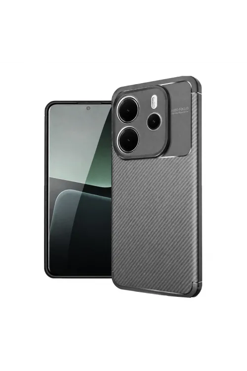 Xiaomi Redmi Note 14 4g Kılıf Auto Focus Karbon Kapak - Gri