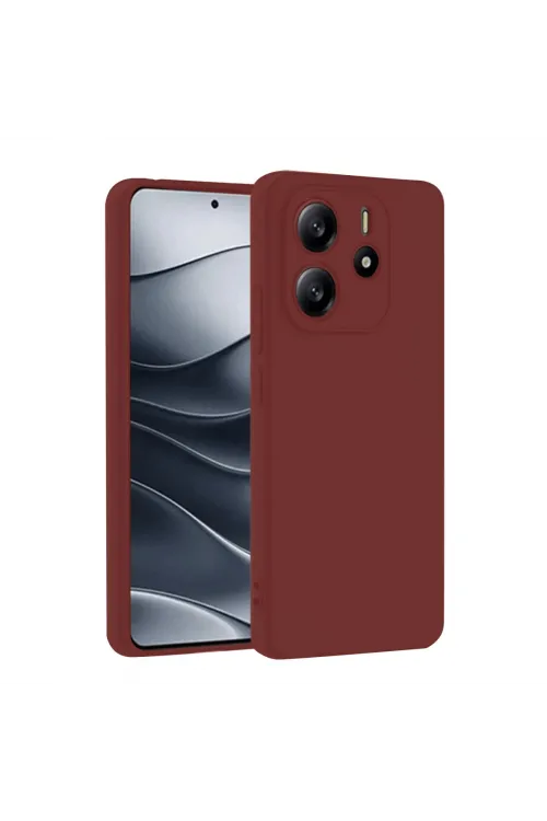 Xiaomi Redmi Note 14 4g Kılıf First Silikon - Bordo
