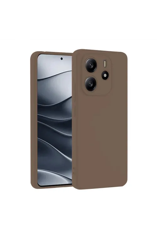 Xiaomi Redmi Note 14 4g Kılıf First Silikon - Kahverengi