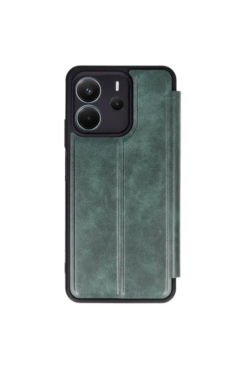 Xiaomi Redmi Note 14 4g Kılıf Flip Cover - Koyu Yeşil