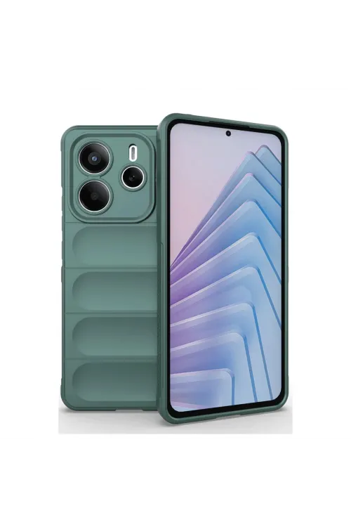 Xiaomi Redmi Note 14 4g Kılıf Optimum Silikon - Koyu Yeşil