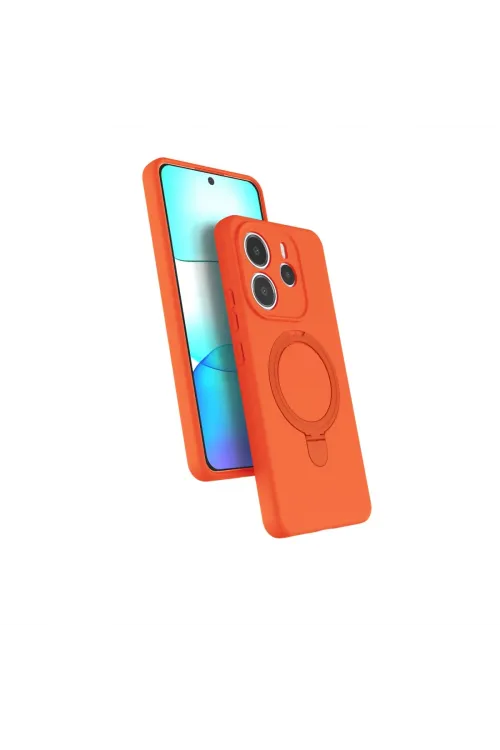Xiaomi Redmi Note 14 4g Regal Magsafe Standlı Kapak - Turuncu