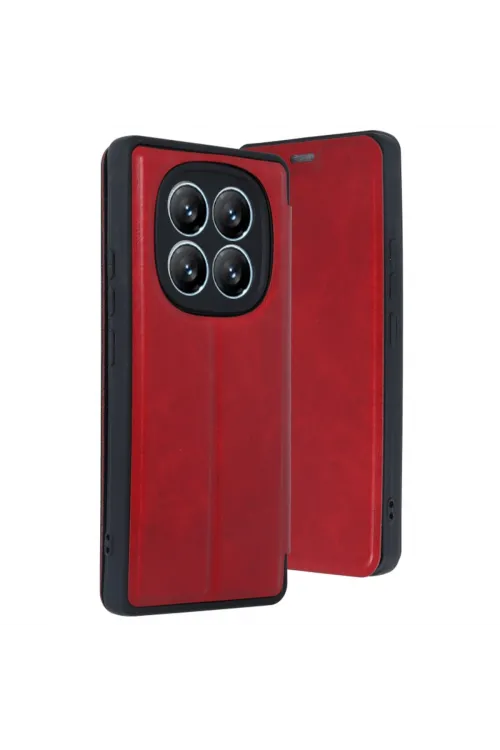 Xiaomi Redmi Note 14 Pro 4g Kılıf Flip Cover - Kırmızı