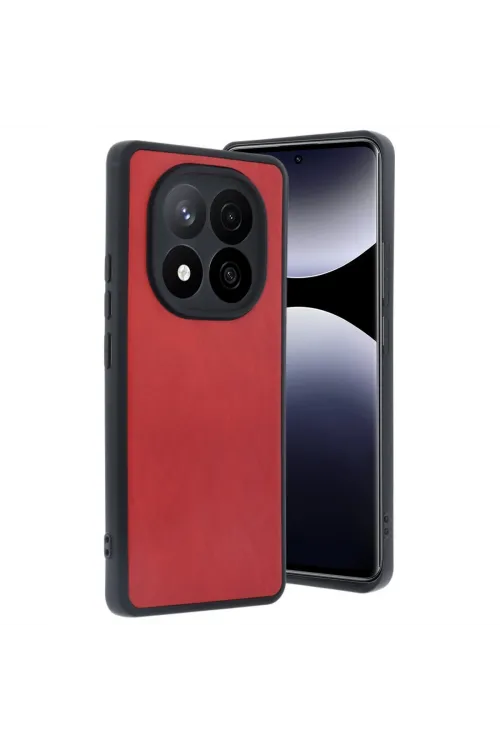 Xiaomi Redmi Note 14 Pro 5g Kılıf Aras Deri Kapak - Kırmızı