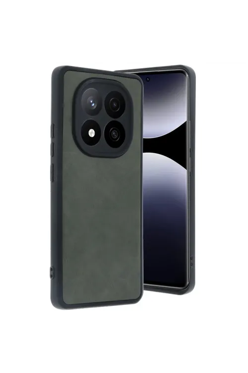 Xiaomi Redmi Note 14 Pro 5g Kılıf Aras Deri Kapak - Koyu Yeşil