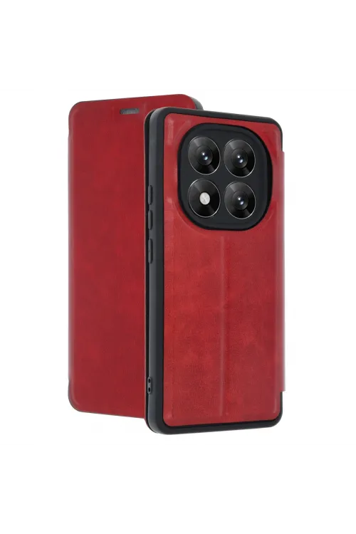 Xiaomi Redmi Note 14 Pro 5g Kılıf Flip Cover - Kırmızı