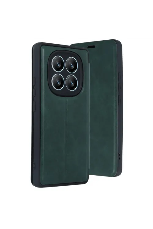 Xiaomi Redmi Note 14 Pro 5g Kılıf Flip Cover - Koyu Yeşil