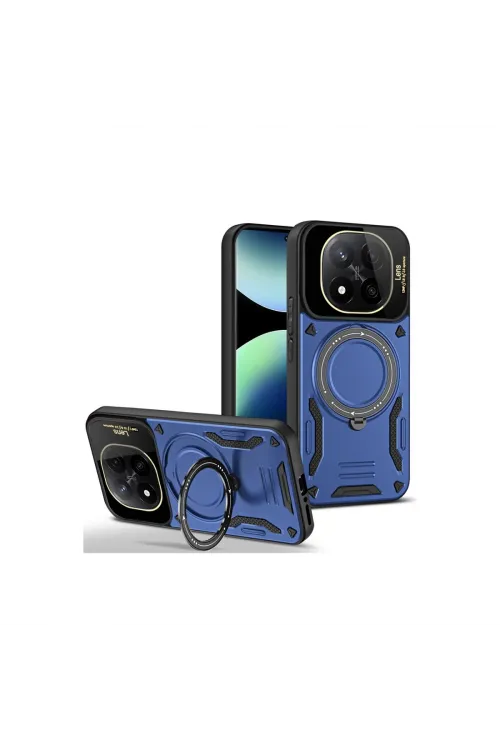 Xiaomi Redmi Note 14 Pro 5g Kılıf Joy Lens Standlı Kapak - Lacivert