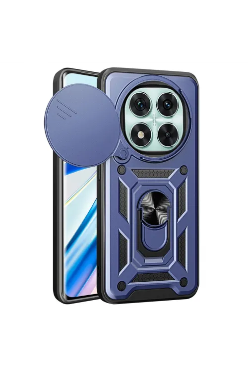 Xiaomi Redmi Note 14 Pro 5g Kılıf Pars Lens Yüzüklü Silikon - Lacivert
