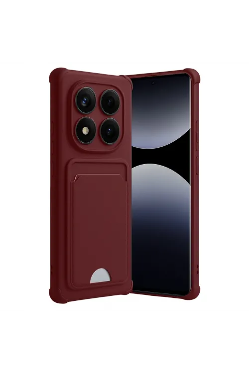 Xiaomi Redmi Note 14 Pro Plus Kelvin Kartvizitli Silikon - Bordo