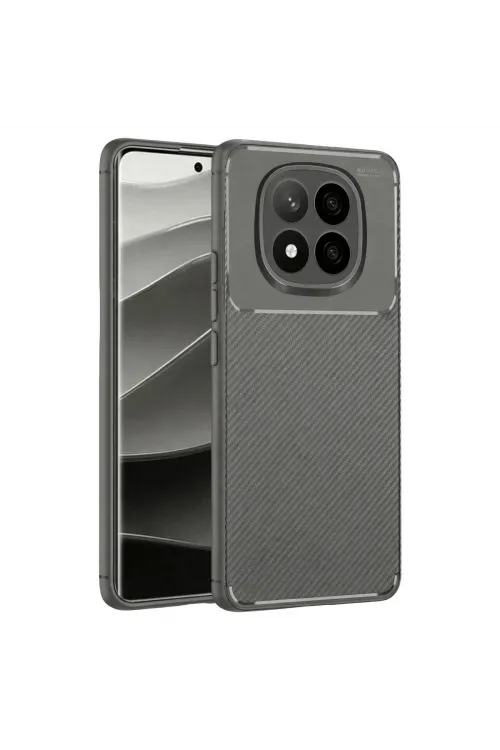 Xiaomi Redmi Note 14 Pro Plus Kılıf Auto Focus Karbon Kapak - Gri