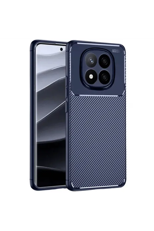 Xiaomi Redmi Note 14 Pro Plus Kılıf Auto Focus Karbon Kapak - Lacivert