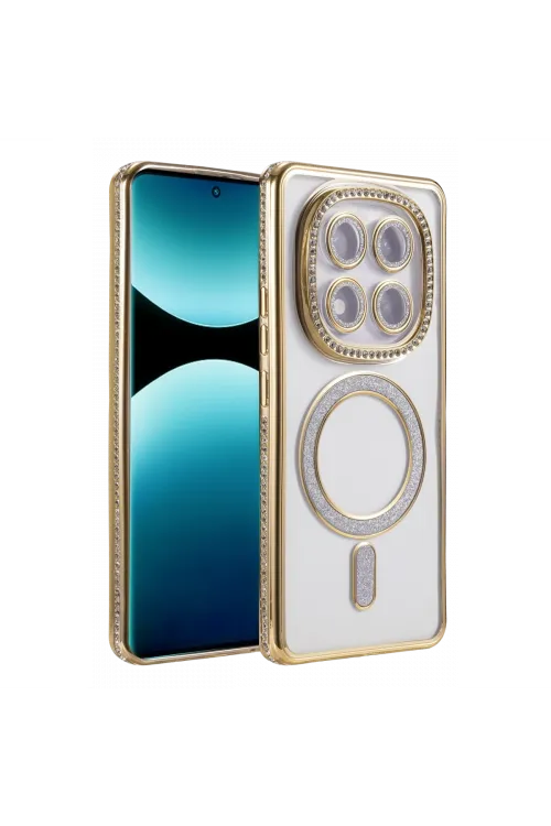 Xiaomi Redmi Note 15 Pro Plus 5g Joke Simli Magneticsafe Kılıf - Gold
