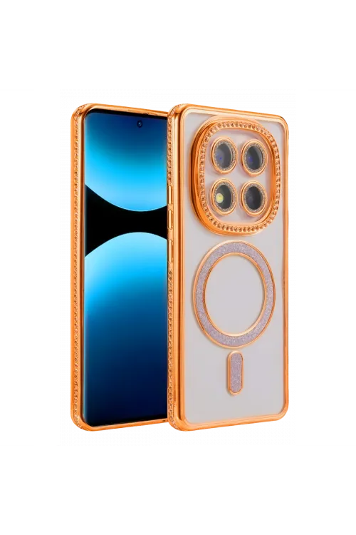 Xiaomi Redmi Note 15 Pro Plus 5g Joke Simli Magneticsafe Kılıf - Turuncu
