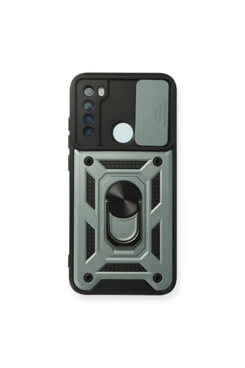 Xiaomi Redmi Note 8 Kılıf Pars Lens Yüzüklü Silikon - Yeşil