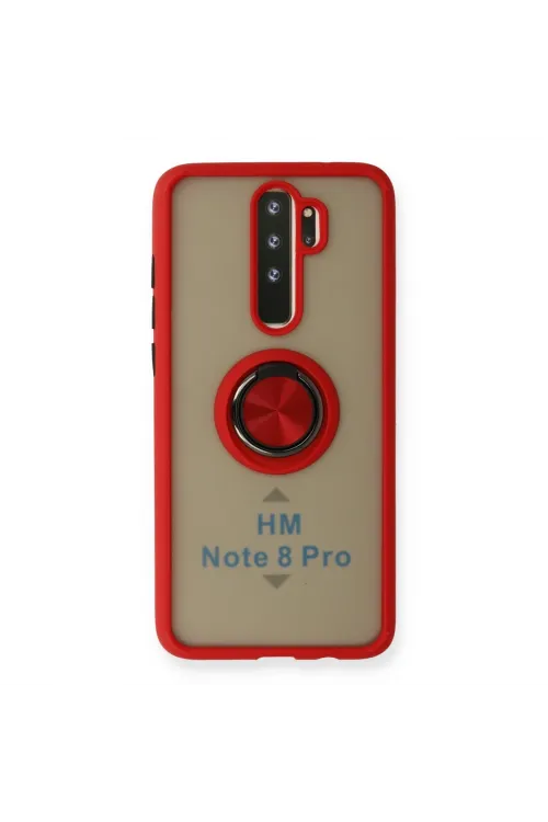 Xiaomi Redmi Note 8 Pro Kılıf Montreal Yüzüklü Silikon Kapak - Kırmızı