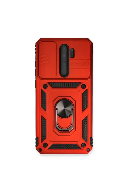 Xiaomi Redmi Note 8 Pro Kılıf Pars Lens Yüzüklü Silikon - Kırmızı