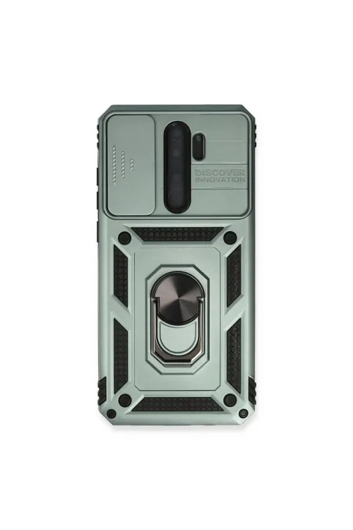 Xiaomi Redmi Note 8 Pro Kılıf Pars Lens Yüzüklü Silikon - Yeşil