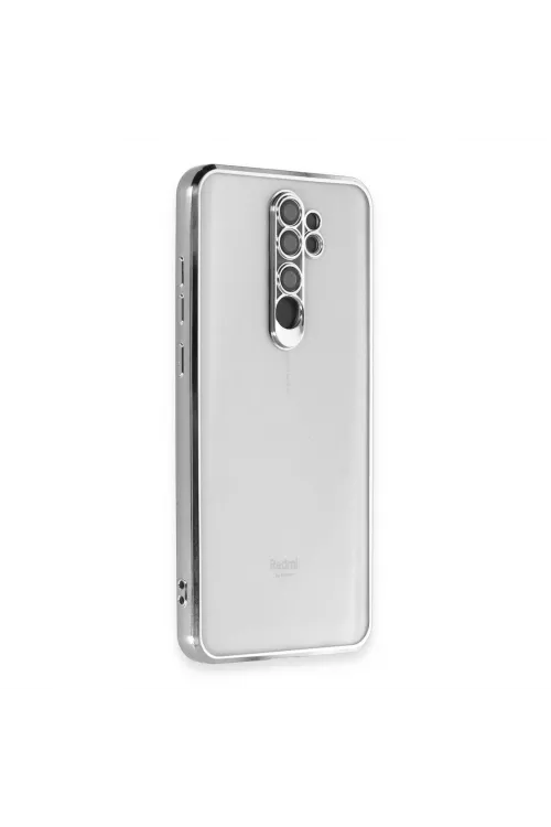 Xiaomi Redmi Note 8 Pro Kılıf Razer Lensli Silikon - Gümüş