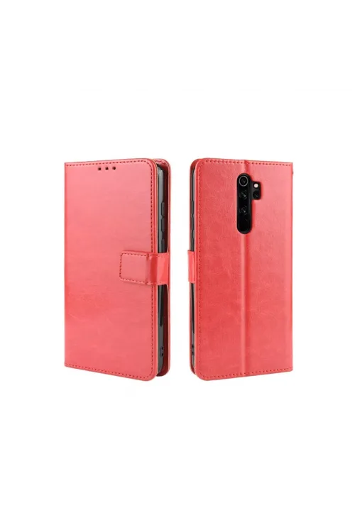 Xiaomi Redmi Note 8 Pro Kılıf Trend S Plus Kapaklı Kılıf - Kırmızı