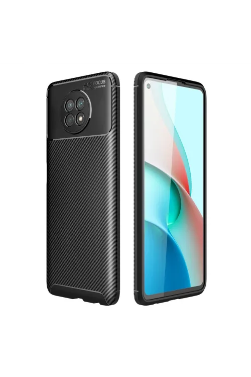 Xiaomi Redmi Note 9 5g Kılıf Auto Focus Karbon Kapak - Siyah