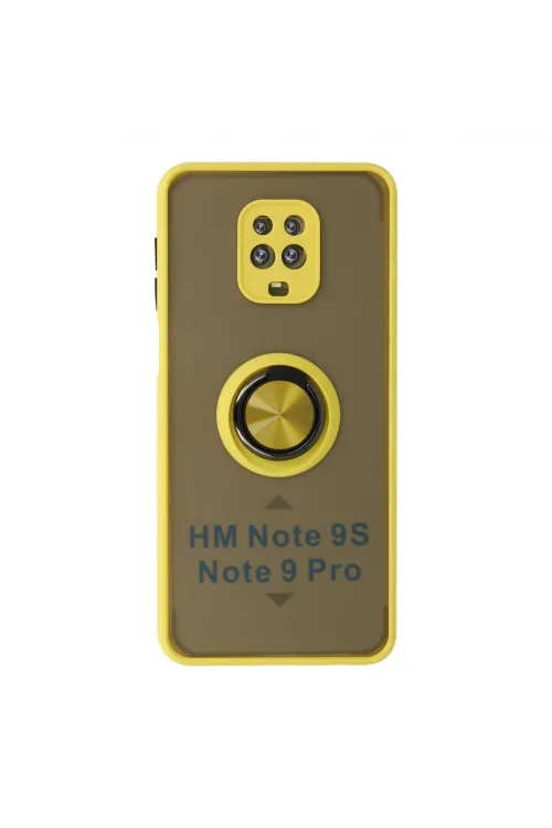 Xiaomi Redmi Note 9 Pro Kılıf Montreal Yüzüklü Silikon Kapak - Sarı