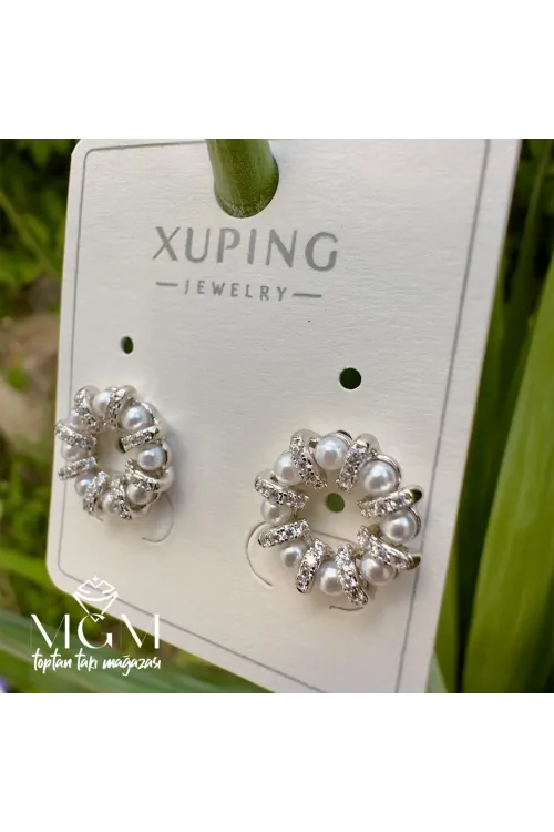 Xuping Taşlı İnci Detaylı Küpe - Kp00221
