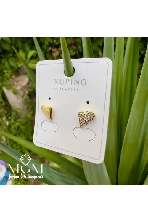 Xuping Taşlı Taşsız Kalp Küpe - Kp00202