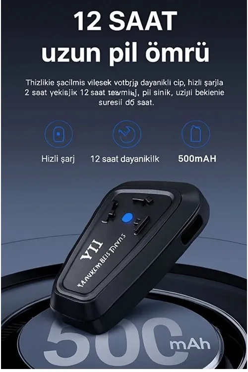 Y11 Bluetooth Kulaklık Mikrofonlu Motosiklet Kulaklığı İntercom Bt 5.3