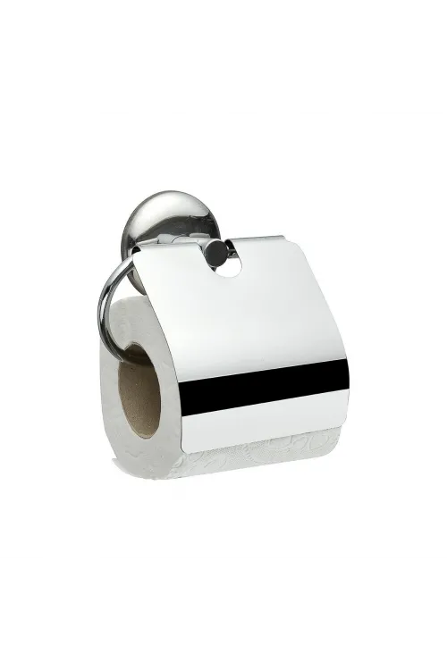 Yapışkanlı Paslanmaz Metal Kapaklı Wc Tuvalet Kağıdı Standı