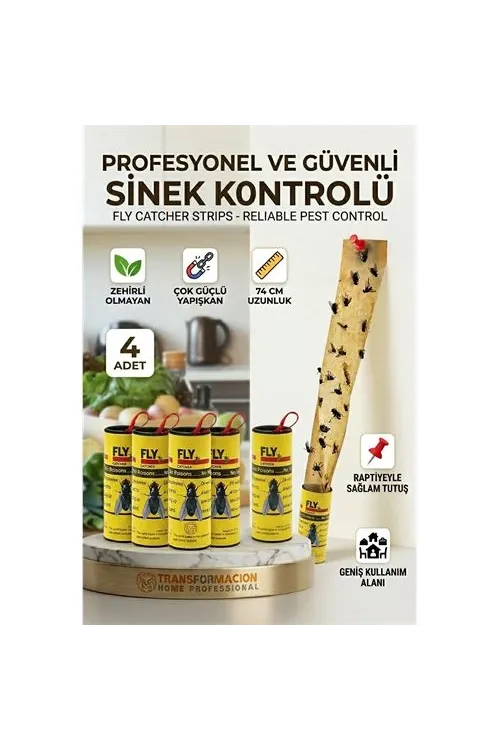 Yapışkanlı Sinek Şeridi Sinek Kapanı 4 ADET 721533