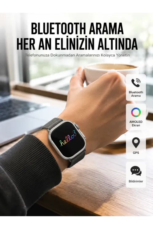 Yeni Nesil 3 Kordonlu Kol Saati 49 Mm Amoled Ekran Akıllı Saat
