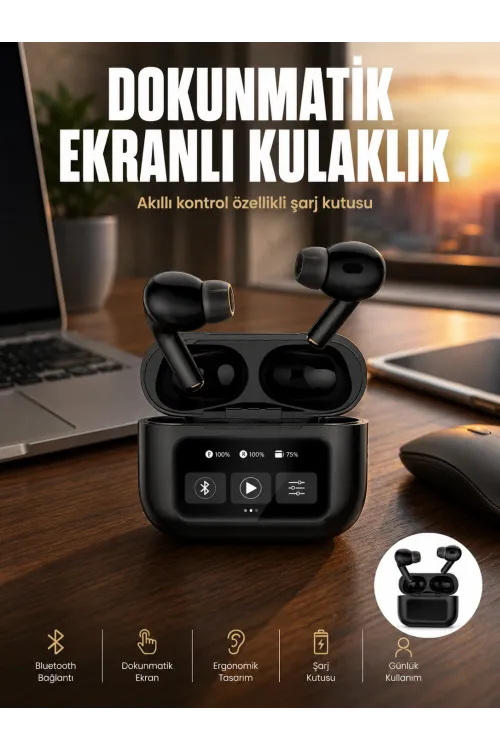 Yeni Nesil Pro Ekranlı Bluetooth Kulaklık 5.0 Bluetooth Yeni Nesil