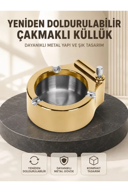 Yeniden Doldurulabilir Çakmaklı Küllük Dayanıklı Yapı