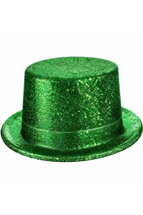 Yeşil Simli Glitter Silindir Parti Şapkası