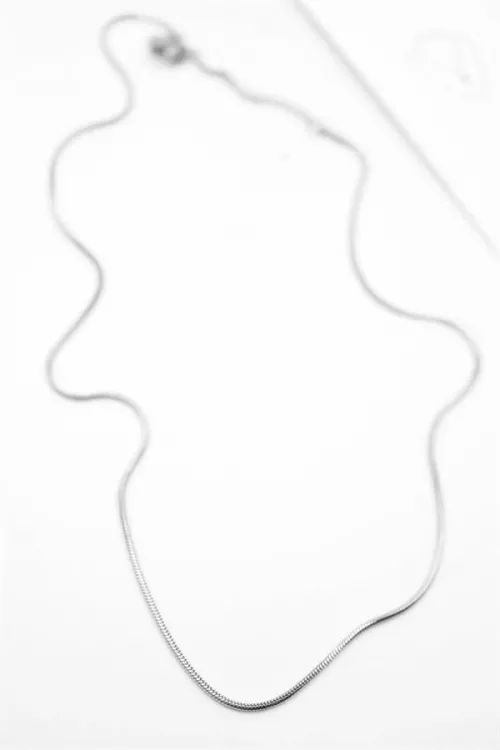 Yılan Zincir Kolye - 46cm - Gümüş