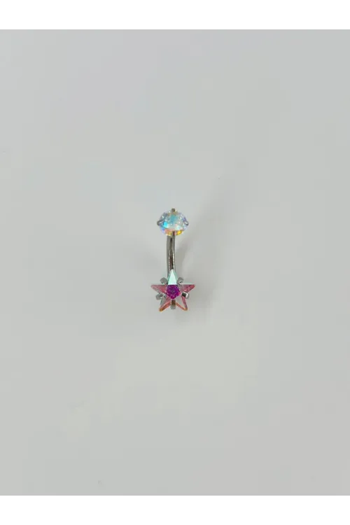 Yıldız Detaylı Göbek Piercing - Pg0029