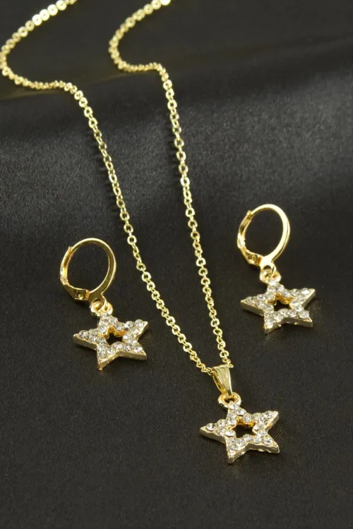 Yıldız Taşlı Set Kolye