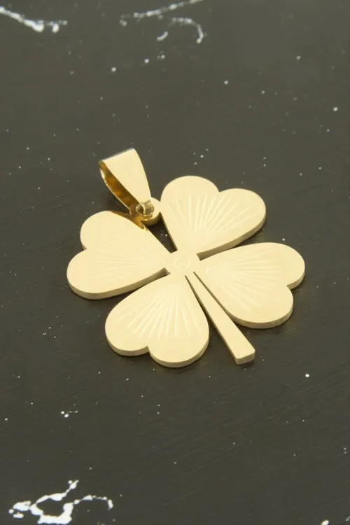 Yonca Çelik Kolye Ucu 2,5 cm