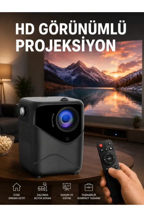 Yüksek Hd Görünümlü Taşınabilir Projeksiyon Cihazı