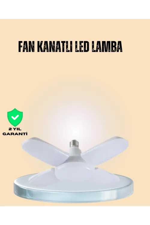 Yüksek Işık Güçlü Led Ampül 4 Kollu Katlanır Pervane Tasarım