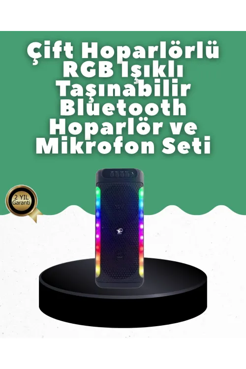 Yüksek Ses Güçlü Kablosuz Hoparlör  Karaoke Mikrofonlu