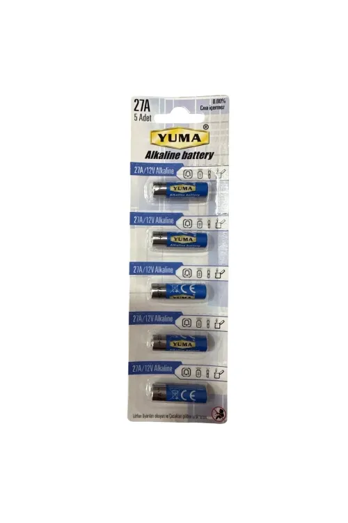 Yuma 27A MN27 V27A V27GA 12 Volt IEGalin Pil 5’li Paket