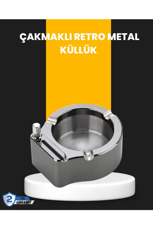 Yuvarlak Çakmaklı Küllük Dayanıklı Metal Yapı