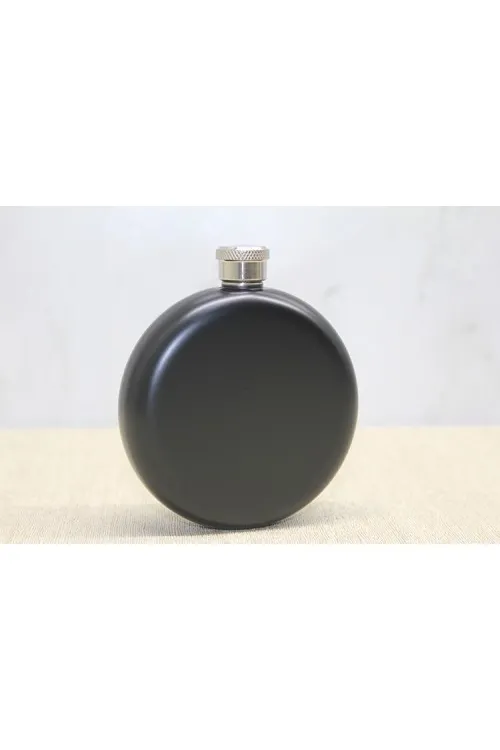 Yuvarlak Tekli Matara 5 Oz Siyah