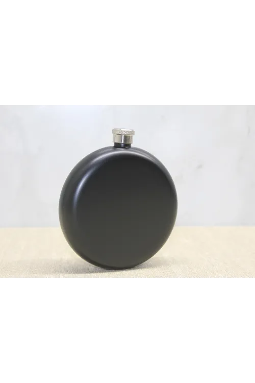 Yuvarlak Tekli Matara 8 Oz Siyah