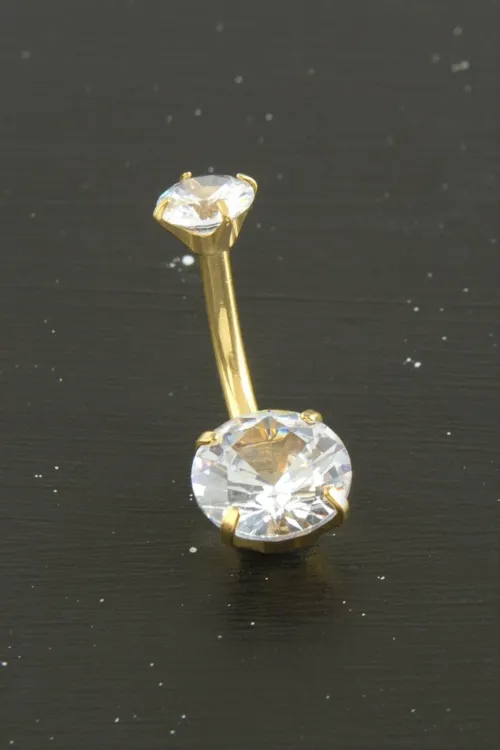 Yuvarlak Zirkon Taşlı Çelik Piercing 1 Adet